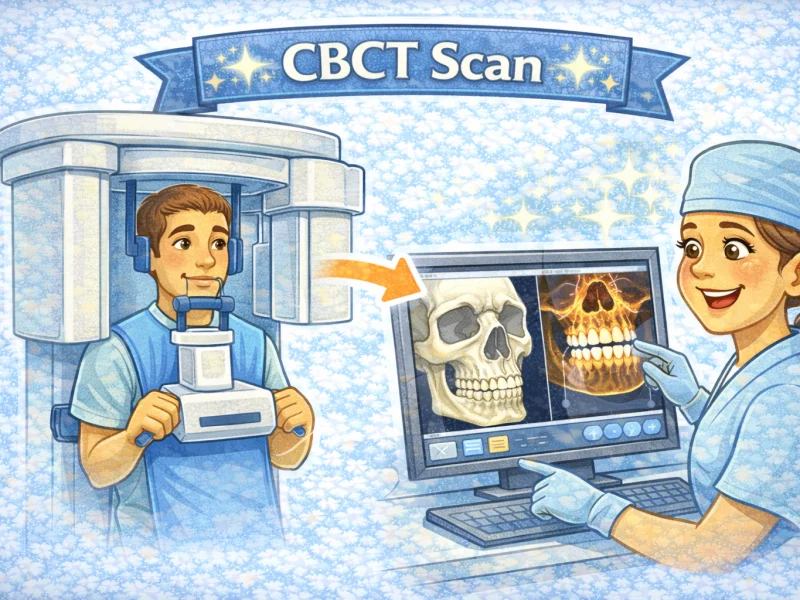 BluSky illustration of reviewing a three-dimensional dental scan