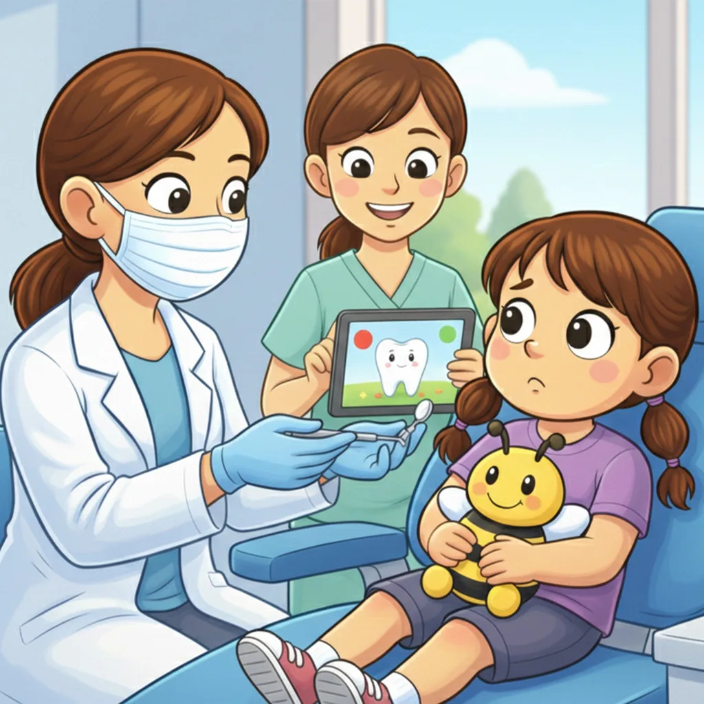 BluSky illustration of helping a child prepare for dental care