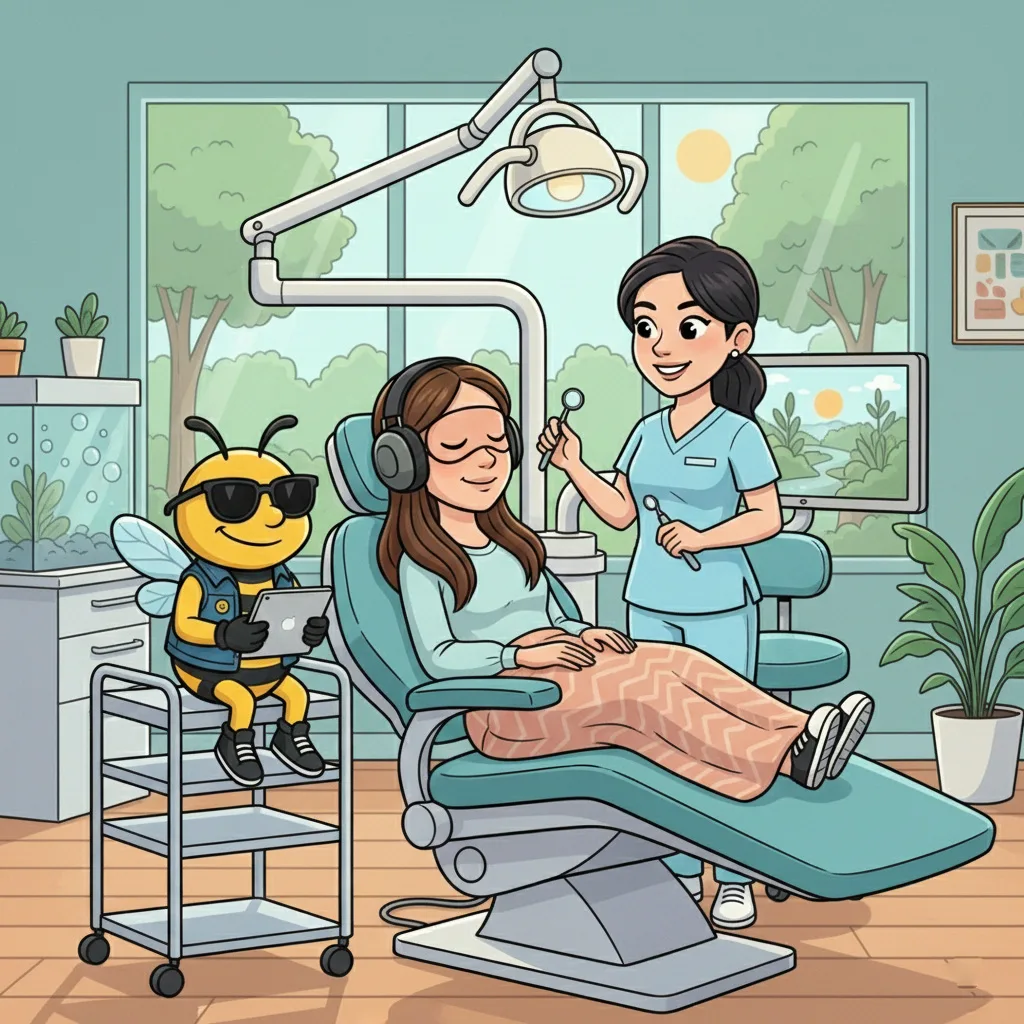 BluSky illustration of a patient talking with a dental professional