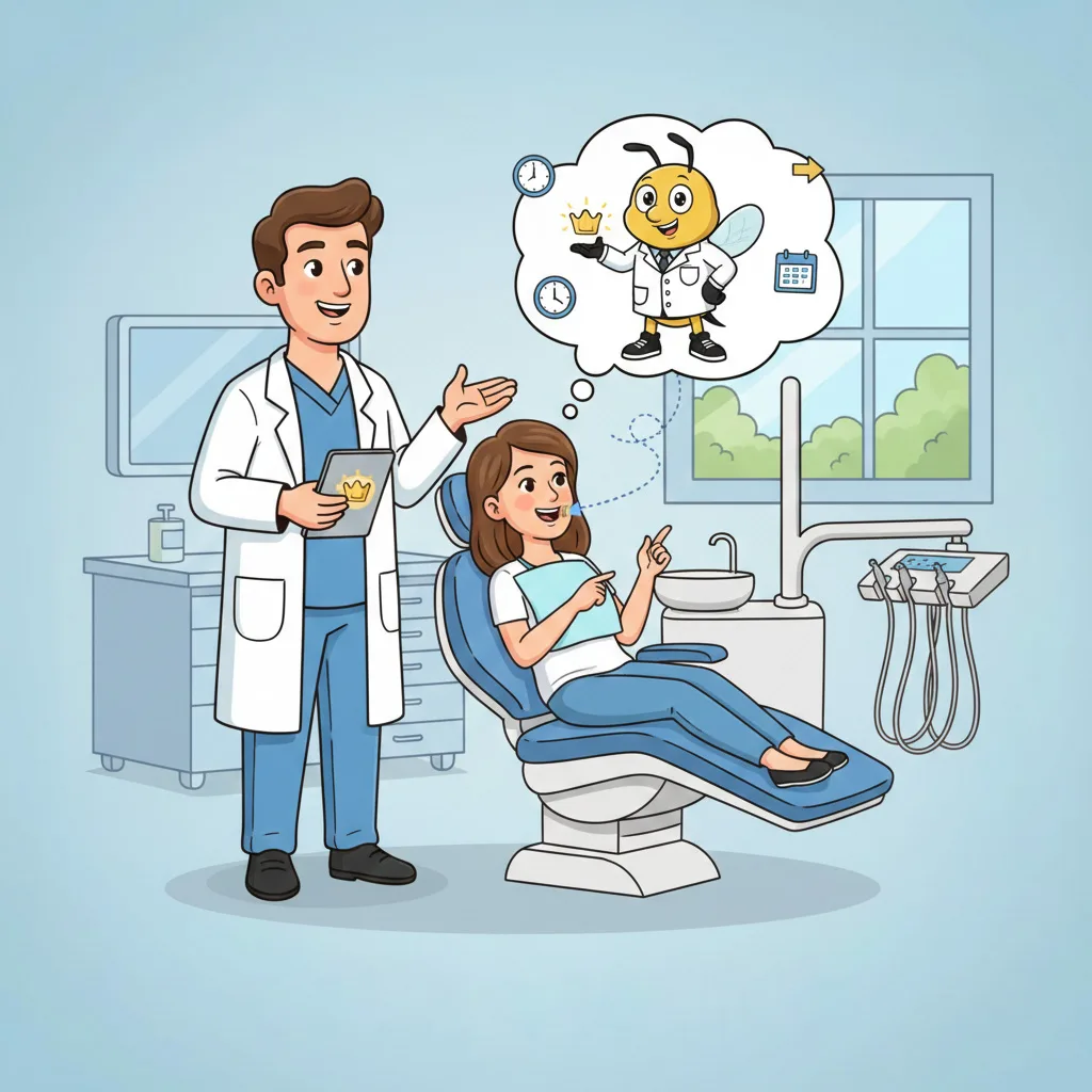 BluSky illustration of follow-up care for a dental crown