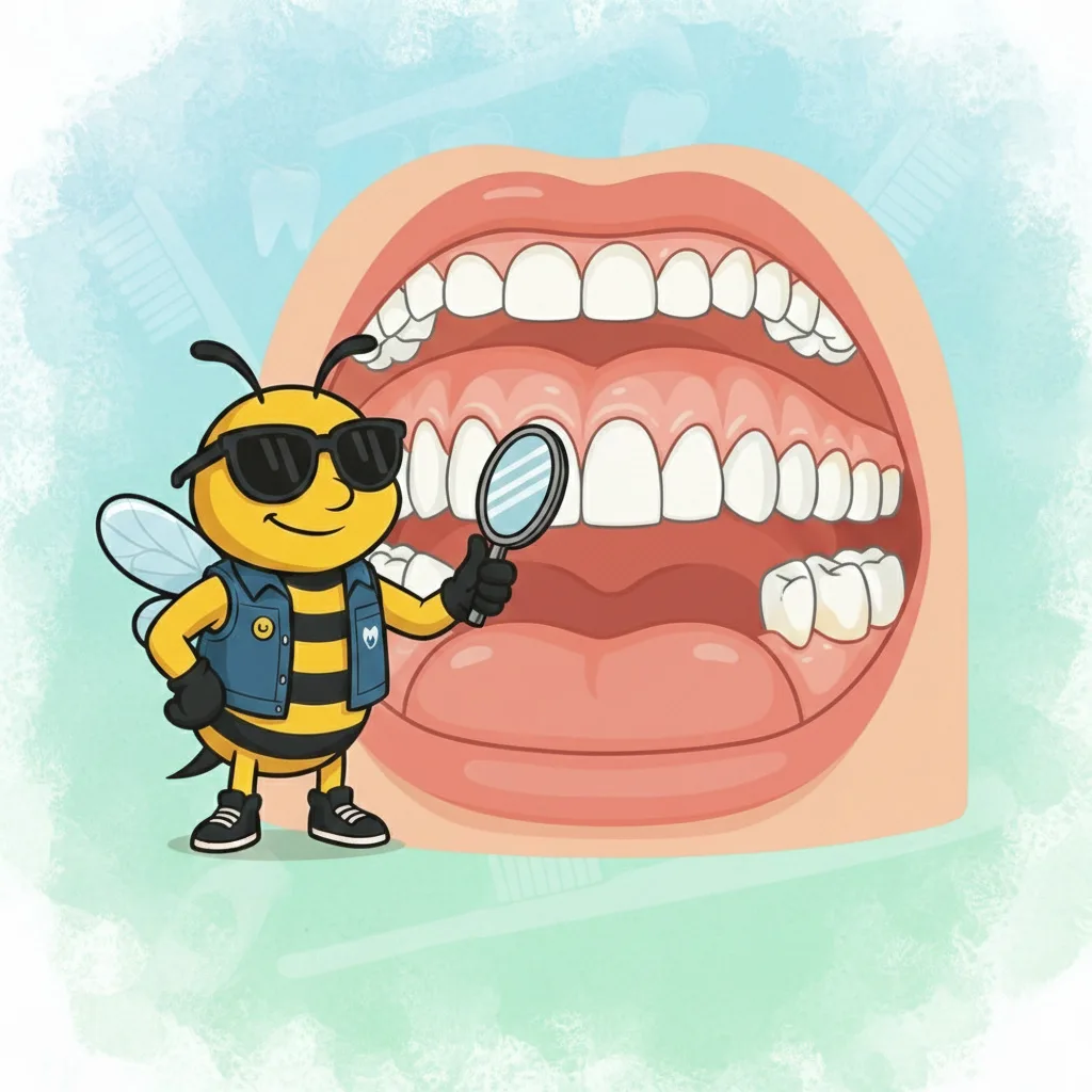 BluSky illustration representing cleaning around teeth and gums