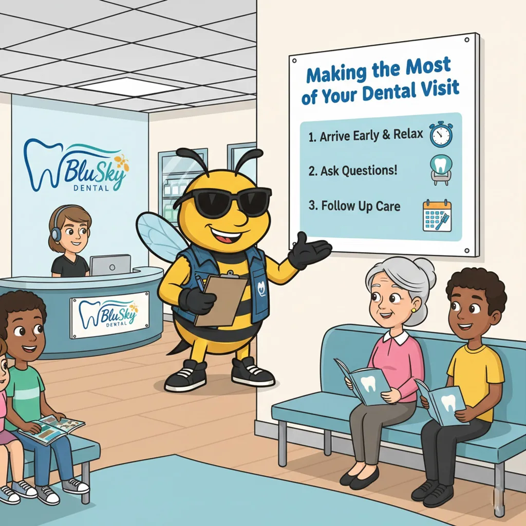 BluSky illustration of preparing questions for a dental appointment