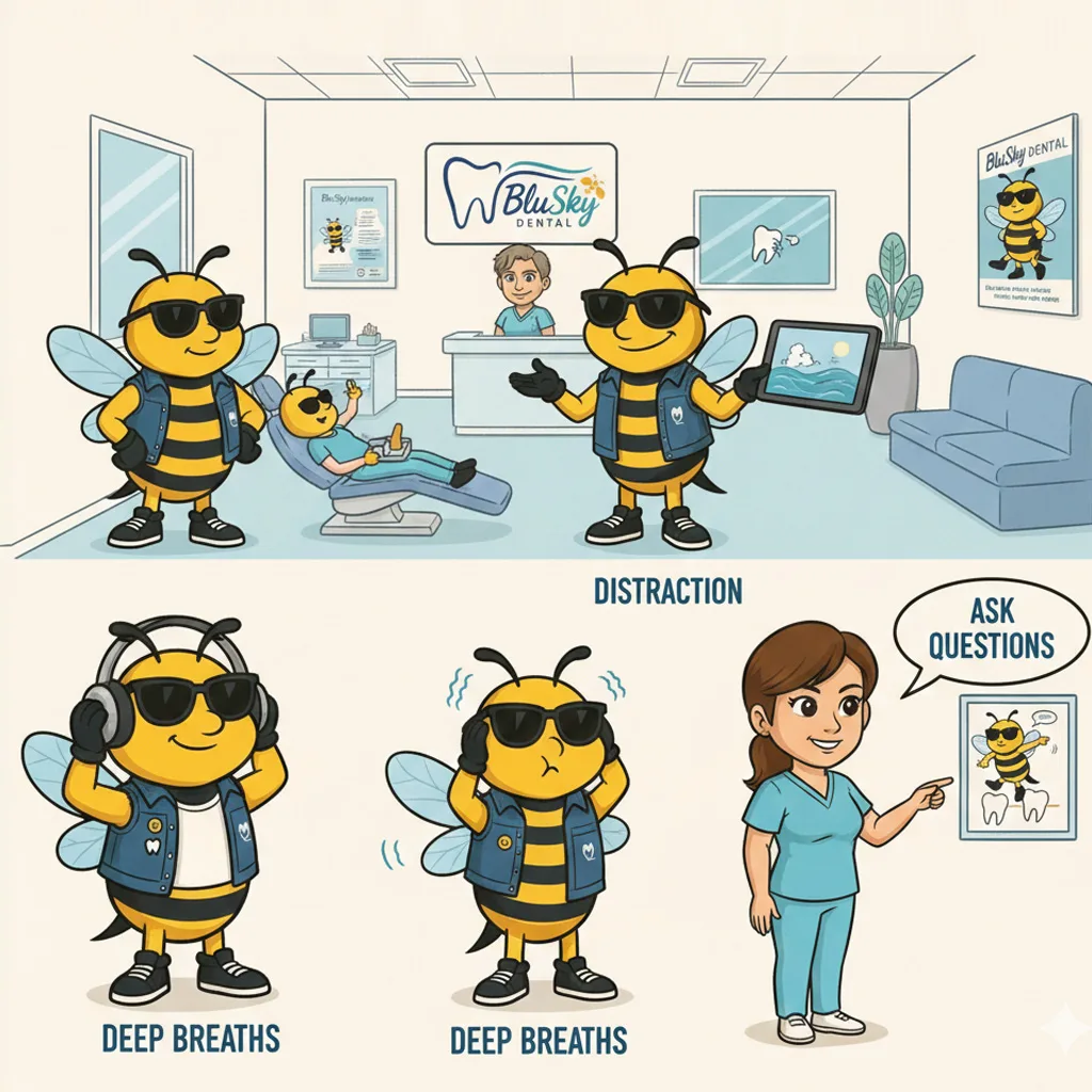 BluSky illustration of comfort strategies for dental appointments