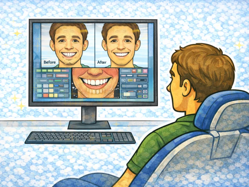 Illustration of a digital smile preview, not a patient result