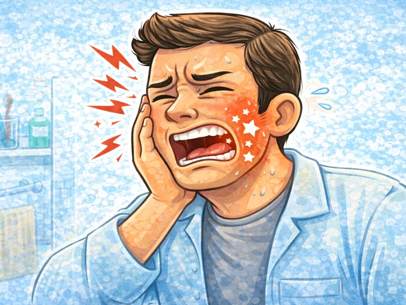 Illustration of a person experiencing dental pain