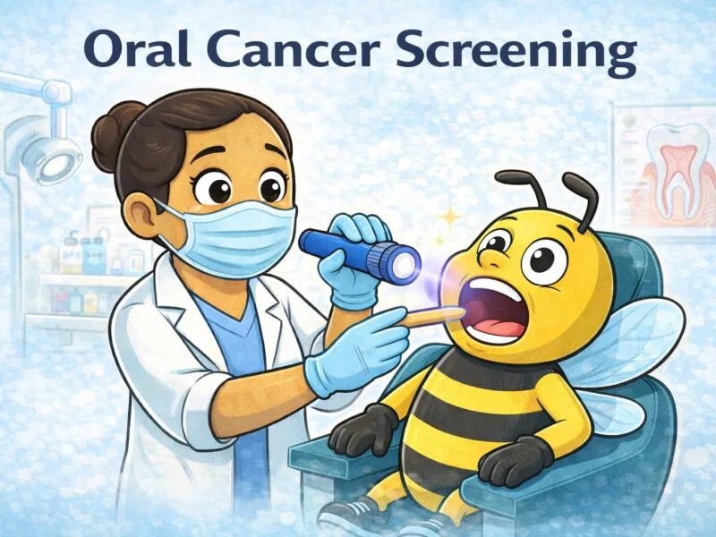 BluSky illustration of an oral tissue examination