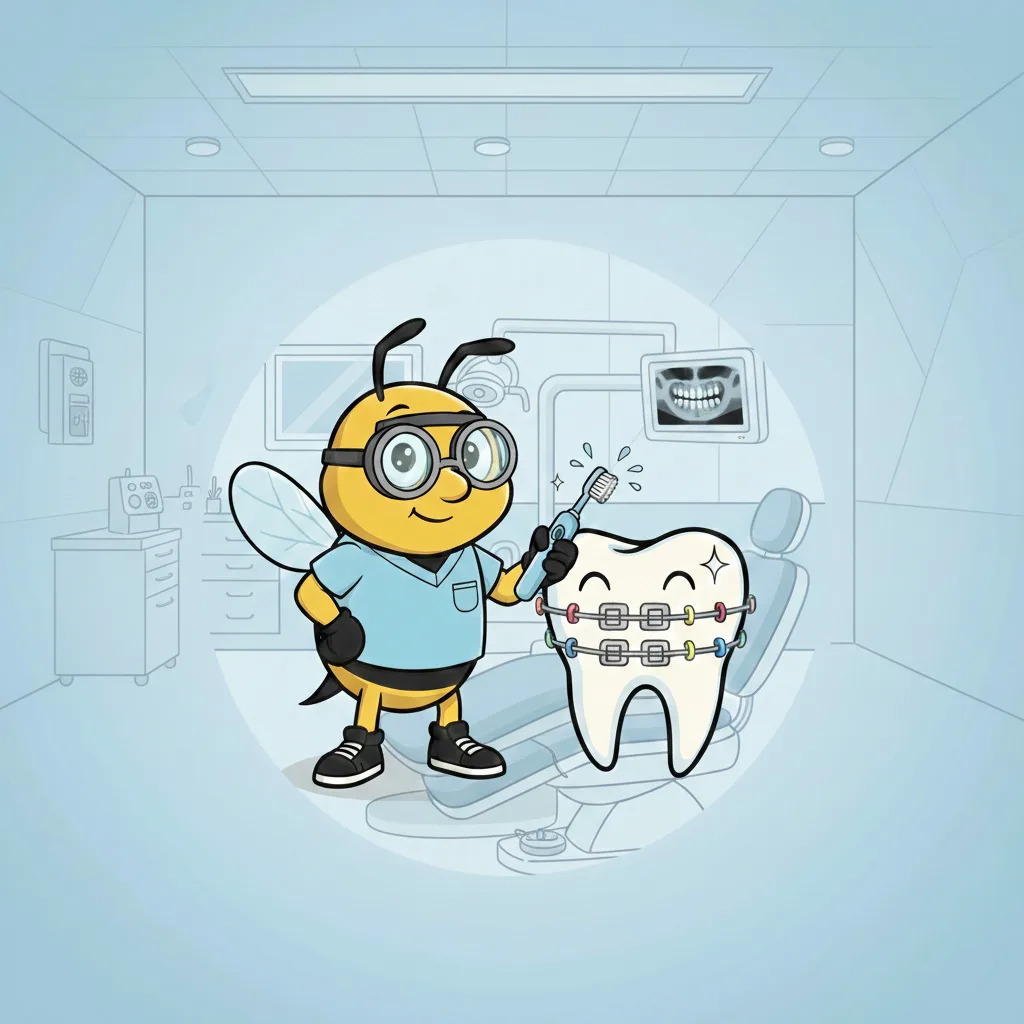 BluSky illustration of cleaning around orthodontic brackets